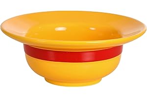 Elbenwald Cereal Bowl One Piece Monkey D. Luffy Straw Hat Ceramic Bowl 18 x 7 cm 400 ml Anime Merch Yellow