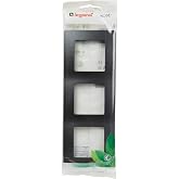 LEGRAND Frame 3 elements, Cover plate for mechanism from the Nilo&eacute; Monobloc range, Black, 396417