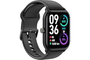 TOOBUR Reloj Inteligente Hombre Mujer Smartwatch Alexa Incorporada 1.8" Pantalla IP68 Impermeable con Llamada, Seguimiento del Frecuencia Cardíaca/Oxígeno en Sangre/Sueño Android iOS