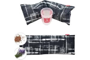 SAKOLINO - Cuscino Termico di Semi di Lino con Lavanda per Microonde - Allevia Dolori Cervicali, Mestruali, Muscolari e Sportivi - Sacco Caldo e Freddo - Naturale (Nero Marmorizzato)