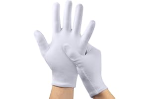 TIMAIYE White Gloves, 3Pairs Cotton Gloves for Eczema, White Cotton Eczema Gloves for Men and Women Dry Hands，Breathable Machine Washable Cloth Gloves