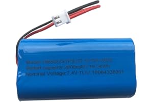 AOLIKES Akumulator litowo-jonowy 7,4 V 2600 mAh do ponownego ładowania z wtyczką XH2.54-2-pin, DIY 18650 2S1P akumulator litowo-jonowy obsługuje ciągłe rozładowanie 3C