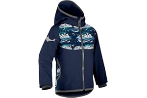 unuo Kinder Softshelljacke mit Fleecefutter und Kapuze, wasserabweisende und winddichte Outdoor Full-Zip Funktionsjacke, atmungsaktive Kinderjacke BASIC