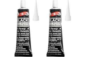 HUSALSEA Hochtemperatur Silikon, Schwarz Dichtmasse, Karosseriedichtmasse, Hitzebeständiges Silikon, Dichtmasse Außen für Automobile und Maschinen, 100 g (2)