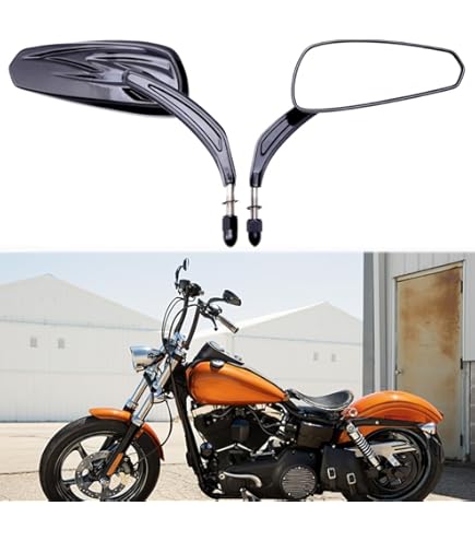 TCMT Paire De Rétroviseurs Noirs Robustes Pour Harley-Davidson - Road King, Street Glide, Sportster & Softail