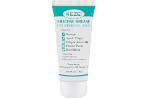 KEZE PTFE Grease 3D Printer Grease O-Ring Lubricant, 1-Pack 28g | Teflon-based lubricant works on machines, plastic gears, windows, tracks and automotive rubber seals.