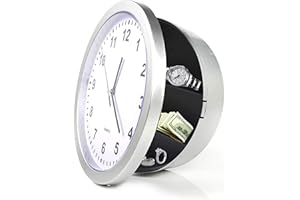 PLASTIFIC Wall Clock Hidden Safe Secret Wall Clock Safes Container for Money Stash Valuables Jewelry Cash Storage Safe Box Kitchen Storage Man Cave Secret Stash