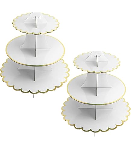 3 supporti per cupcake a 3 ripiani, in cartone, mini supporto per torte, vassoio rotondo da portata per baby shower, forniture per feste di compleanno (stile B