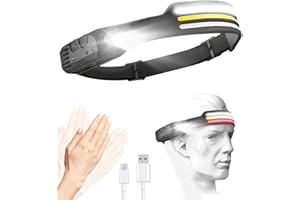 Victoper Stirnlampe LED Wiederaufladbar,2024 Upgrade 3 LED 11 Modi Stirnlampe Wiederaufladbar IPX4 Wasserdicht Laufende stirnlampe LED Einstellbar Weites Sichtfeld Sensor Stirnlampen