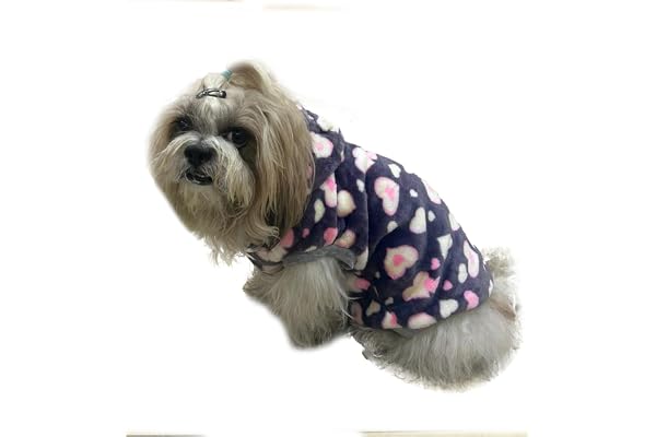 Lulala Plush Dog Pullover, Polka Dot Pattern, Pink and Teal (only for Puppies and Kitten)(12INCH)