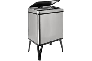 WELL HOME MOBILIARIO & DECORACIÓN - Cubo de basura inteligente, 30 L, apertura automática CON SENSOR o contacto manual, 43x35,5x26 cm, metalizado