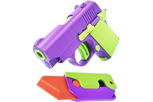 YAGE Fidget Gun Toy,Sensory Toy Fidget Slider Pistol Shape Non-Firing,Relief Reducing Plastic Carrot Knife Toy,Party Bag Fillers Fidget Toy Set Anxiety Relief Boys Girls Kids Adult Gift