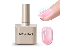 MAYCHAO 7-in-ONE Clear Pink Builder Nail Gel, 15ML Builder Base Strengthening Gel UV/LED Building Nail Gel in a Bottle for Nail Repair Nail Strengthen Hard Gel Builder Nail Extension Gel Builder
