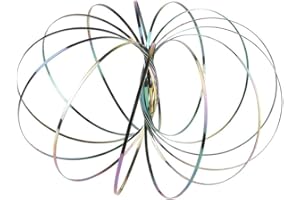 MUROAD Magic Flow Ring 3ème génération, 3D Printemps métal Anneaux interactifs Jouets de décompression cinétique pour Les Enfants et Les Adultes, Arc-en-Ciel