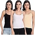Aimly Women's Cotton Regular Fit Camisole Slip Spaghetti Combo Pack of 3