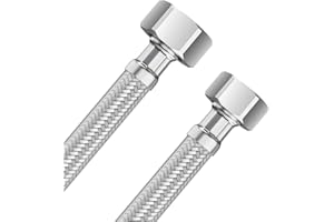 ORIXO Panzerschlauch 1/2 Zoll Ig X 3/8 Zoll Ig, 50 Cm 304 Edelstahl Flexschlauch, Schlauch Für Wasserhahn, Edelstahl-Umflechtung Schlauch Flexibel, Flexibler Verbindungsschlauch Für Wasserhahn Eckventil