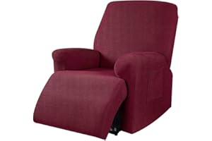 Il Gruppone Passione Casa Copripoltrona Jacquard Elasticizzato per Poltrona reclinabile Relax con Tasche copridivano salvadivano - Bordeaux