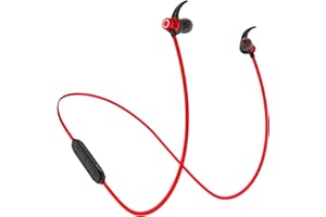 Garegce Écouteur sans Fil Sport, Casque Wireless Sport V5.0 HiFi Stéréo Magnétique Mains Libres Oreillette, CVC 6.0 Micro Anti-Bruit Anti-Transpiration Compatible avec iPhone et Android-Rouge