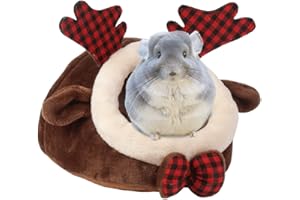 Urijk Panier pour Cochons d'Inde Adulte et Bébé en Peluche avec Coussin Amovible Ultra Doux et Confortable Nid Lit Maison Niche Grotte Abri Chaud pour Hérisson Hamster Chinchilla Écureuil Lapin Chat