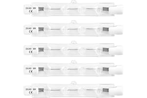 SCNNC R7S Lampadina Alogena Lineare 78mm 80W Dimmerabile, 1400LM Bianco Caldo 2700K, 220-240V, Lampadina Alogena R7S J78 per Lavoro, Illuminazione Paesaggistica, Sicurezza, Confezione da 5