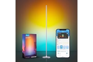 Govee Lámpara de Pie Moderna, RGBIC Lámpara LED Funciona con Alexa, Google Assistant, Matter, 16 Millones de Colores DIY y 61 Modos de Escena para Dormitorio, Gaming Room, Color Plata