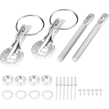 Kit Bloccaggio Cofano GOTOTOP - 2 Pezzi In Alluminio, Nero | Antivibrante, No Fori - Foto 3