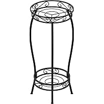 Bomclap Supporto Piante Metallico 2 Livelli - 69 Cm, Nero, Per Interni