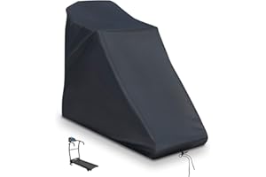 Flymer Laufbandabdeckung, wasserdichte Abdeckung für Zuhause, nicht faltbar, Laufmaschine, Outdoor-Abdeckung mit Reißverschluss und Kordelzug, Schwarz