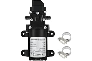 VeYocilk DC 24V Water Pump,1GPM 4L/Min Diaphragm Pump with Pressure Switch and 2 Hose Clamps for Water Tap,Campervan,Kitchen,Bathroom,Water Tank