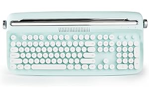 ‎YUNZII YUNZII ACTTO B503 Kabellose Schreibmaschinen-Tastatur, Retro Bluetooth Tastatur mit integriertem Ständer für Multi-Device (B503, Sweet Mint)
