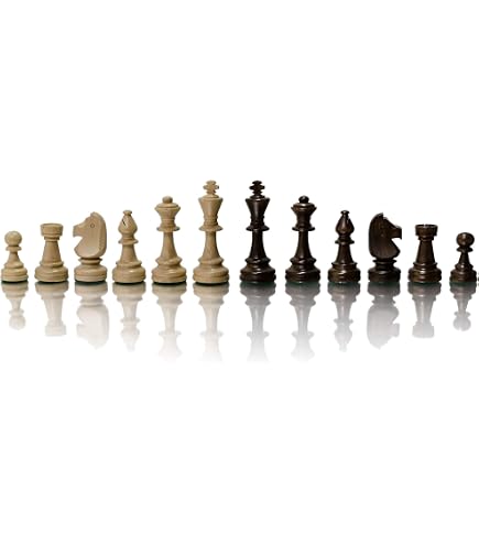 Jeu D'Échecs Staunton No.6 - Pièces En Bois Lestées Et Feutrées - Roi 9.5cm - Style Tournoi Classique
