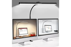 Lámparas de Escritorio Pinza - Lámpara Flexo LED Luz Lectura con Cuello de Cisne Regulable 5 temperaturas color 5 niveles bri