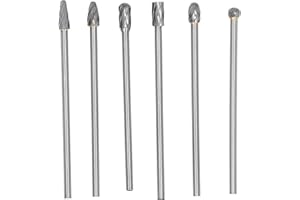 GAROSA Juego de 6 Fresas de Carburo para Madera y Metal, Kit de Fresas Rotativas para Taladro, Grabado y Pulido, Accesorios para Herramientas Multifuncionales