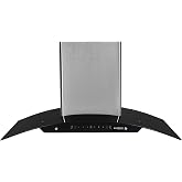 Eurodomo 90 cm 1100 m³/HR Auto-Clean Curved Glass Kitch...