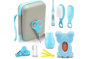 Fauxpont Set para Cuidado del Bebé,11 Piezas Kit de Aseo para Bebés,Set Para El Cuidado Del Bebé, Kit de Aseo para Bebés, Accesorios Bebes para Viaje y el Uso Diario, Regalos para Bebes