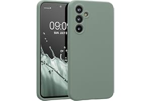 kwmobile Carcasa Compatible con Samsung Galaxy A54 5G Funda - Case TPU y Silicona con Interior de Microfibra - Suave Protector antigolpes para móvil - Verde Ahumado
