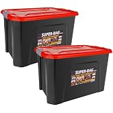 2 Pieces Storage Box 2x60 Total 120 Liters Capacity Super Sturdy Plastic for Professional Use