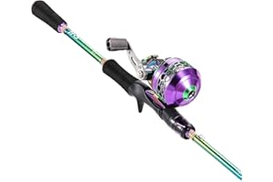 Yun Nong Angelrute und Spule, zweiteilig, tragbar, leicht, Reise-Angelrute mit Spincast-Rolle für Süßwasser-Set, kompakte Angelausrüstung