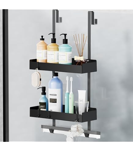 Organizador Para Ducha Colgante Shower Caddy Bamboo Color Negro | Envío