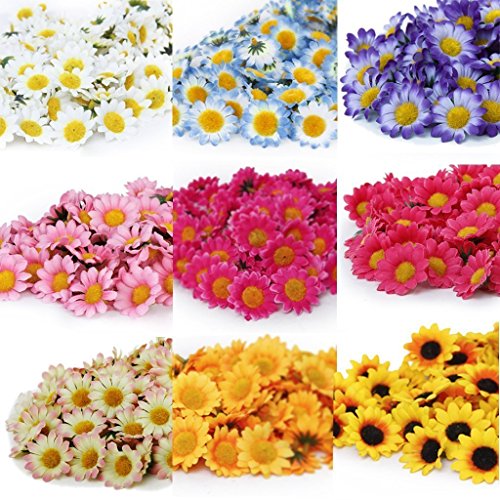 Butterme 100pcs künstliche Gänseblümchen Blumen Köpfe Real Touch künstliche Blumen für DIY Hochzeit Home Decor (Weiß) - 6