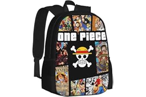 OBLRXM Anime O-ne Piece Sac à Dos 1 PCS Straw Hat Crew dessin animé 3D Sac d'école pour Ordinateur Portable 20L Grande Capacité Homme Femme Imperméable 17 Pouces