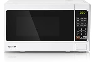 TOSHIBA 20 Liter 800W Digital Solo Small Microwave With 11 Power Levels, One-touch Express Cook with 6 Preset Recipe, Defrost, Digital Display, Perfect for 9'' pizza, Easy Clean, White- MM-EM20P(WH)