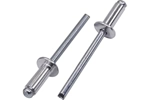 SKIR'CO Lot de 250 rivets aveugles en aluminium 5,0 x 12 mm, mandrin en acier, rivets pop à tête bombée DIN 7337
