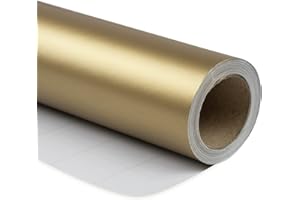 RUSPEPA Carta Da Regalo Lucida Dorata - Mini Rotolo - Tinta Unita Per Matrimoni, Compleanni, Doccia, Congratulazioni E Regali Di Festa - 44,5 cm X 10 m