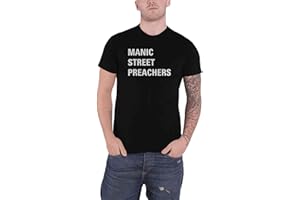 ROCK OFF Manic Street Preachers T Shirt Block Band Logo Official Black