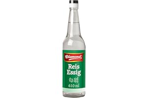 ‎DIAMOND DIAMOND Reisessig 5% Säure, Essig zum Würzen und Verfeinern von Sushi Reis, Vegan - 1 x 610 ml