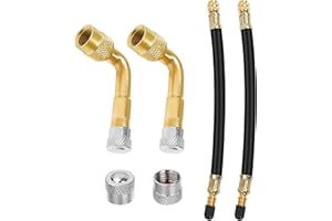 Pinsheng Ventilverlängerung, Reifen Ventil Verlängerung 2 Stück 180 mm mit 2 Stück 90 Grad Winkelventil Messing Reifenventilverlängerungs Adapter Kompatibel für Auto Motorrad Fahrrad Scooter LKW