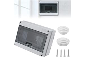 Petit distributeur en saillie - Boîte à fusibles en saillie - 1 rangée - Installation électrique Nizirioo - Interrupteur étanche IP65 - Avec 8 modules - Boîte de distribution pour l'extérieur