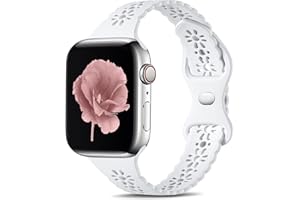 Dirrelo Sznurowany pasek kompatybilny z Apple Watch 38 mm, 40 mm, 41 mm, 42 mm, 44 mm, 45 mm, silikonowy zamiennik paska do zegarka iWatch Series 8, 7, 6, 5, 4, 3, 2, 1, SE