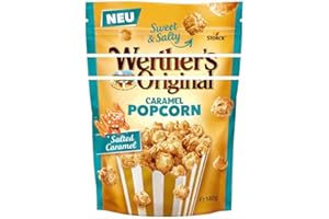 GENÉRICO Popcorn Palomitas de maíz saladas con caramelo salado, Alemania Storck Original Popcorn - Palomitas de maíz crujientes recubiertas de caramelo y crema salado - 1 x 140 g - compatible con Werther